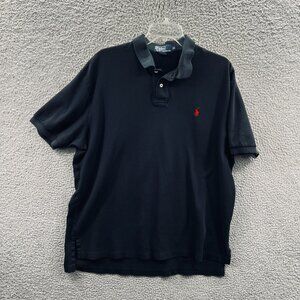 Polo Ralph Lauren Mens Shirt Extra Large Black 100% Cotton Short Sleeve Pullover